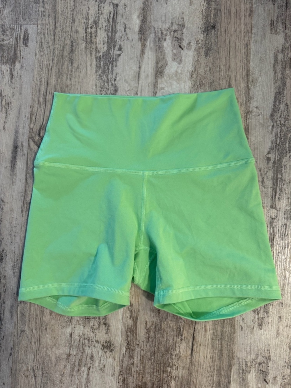 Fleo Light Lime Green High Rise 4” Inseam Shorts - Small